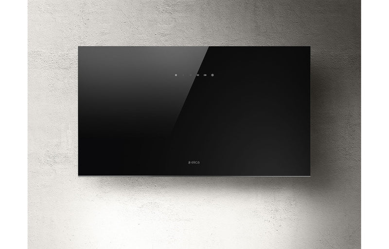 Elica Plat 55cm Chimney Hood - Black Glass