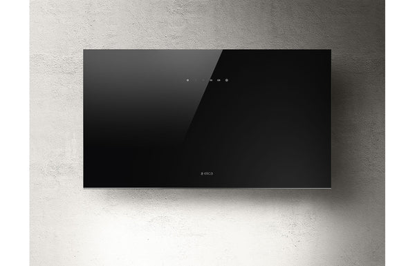 Elica Plat 80cm Chimney Hood - Black Glass