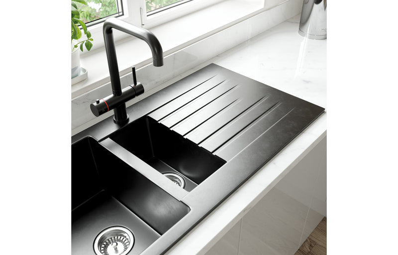 Prima+ Granite 1.5B & Drainer Inset Sink - White