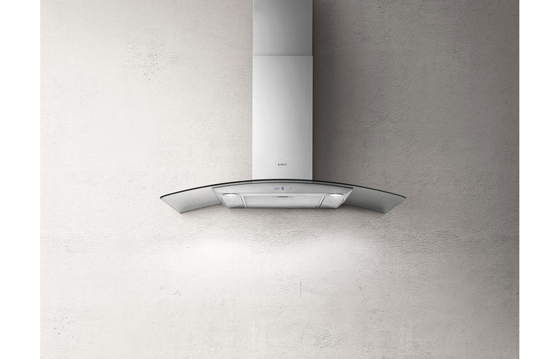 Elica Reef 90cm Curved Glass Chimney Hood - Stainless Steel