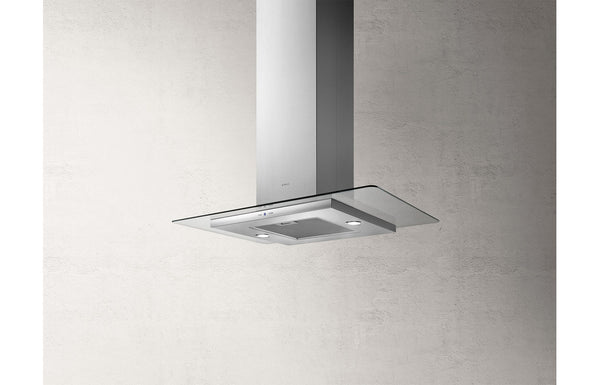 Elica Tribe 90cm Flat Glass Island Hood - Stainless Steel