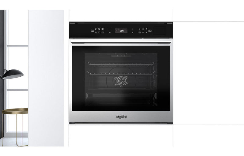 Whirlpool W7 OM4 4BPS1 P Single Pyrolytic Oven - Black & Stainless Steel