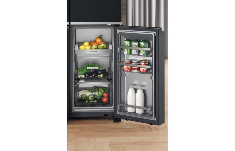 Whirlpool WQ9I FO2BX G F/S American Fridge Freezer - Black & Stainless Steel