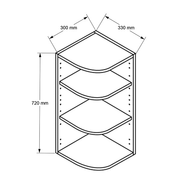 300mm Curved Wall Cabinet