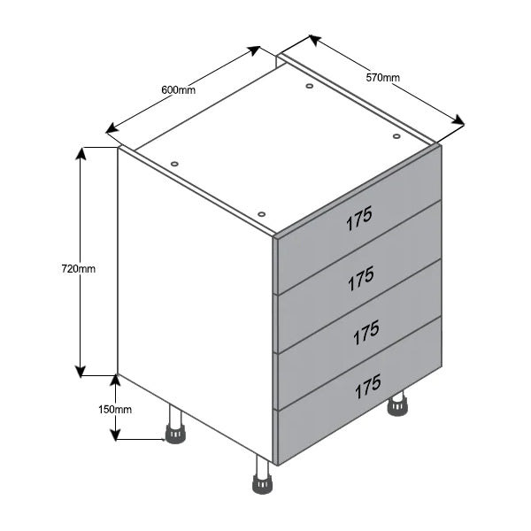 600 4-Drawer Cabinet