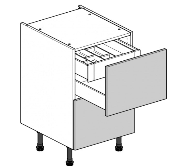 600 2-Drawer Cabinet with Concealed Cutlery Drawer and Tray