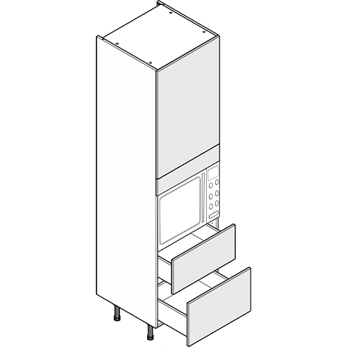 Single Microwave/Compact with 2 Pan Drawers Tall