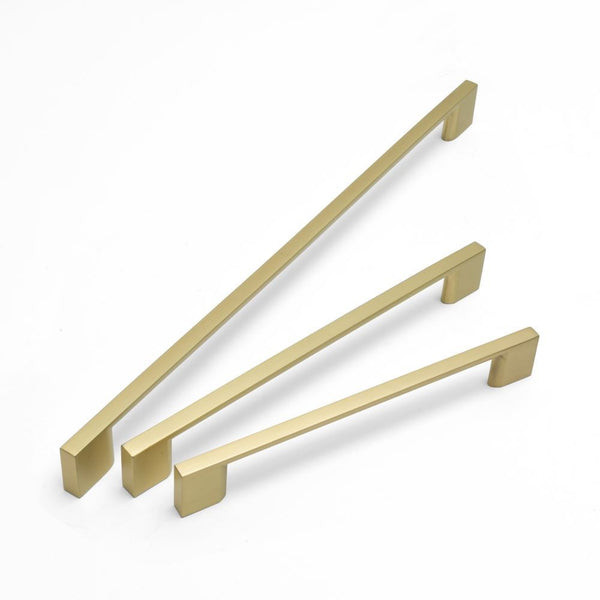 Slim Square D-Handle Satin Brass