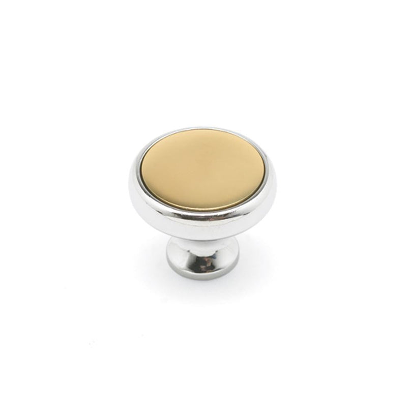 Inset Round Knob Chrome / Brass