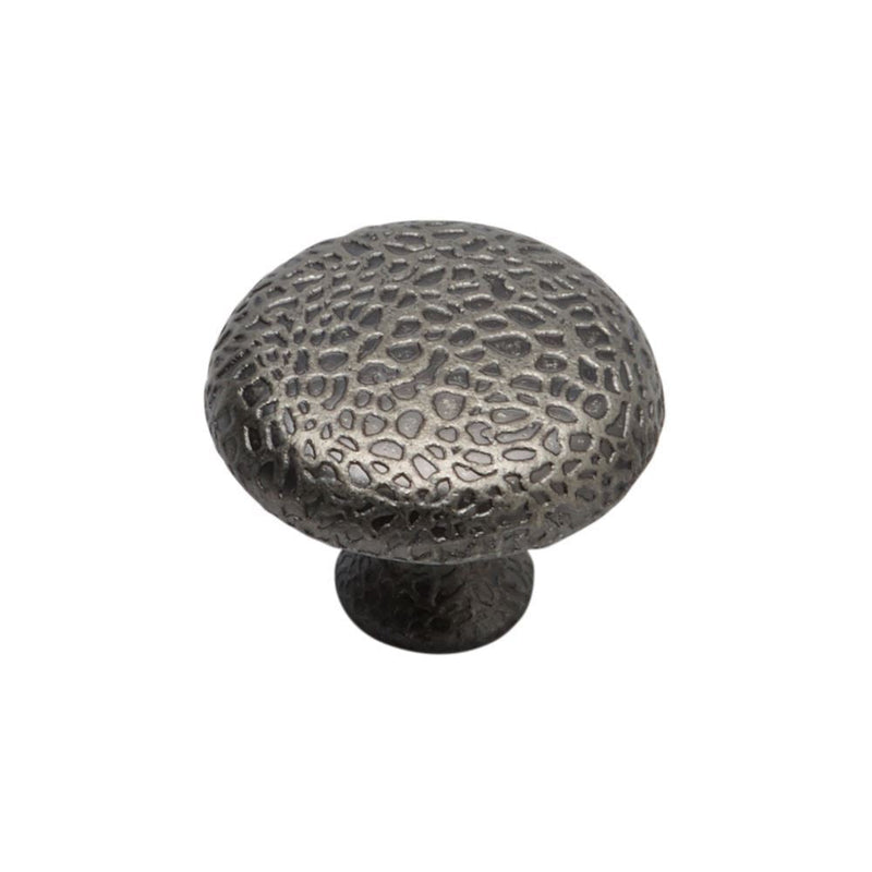 Hammered Round Knob Pewter