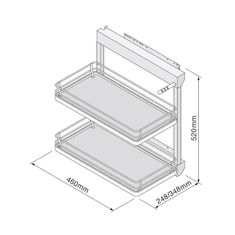 Innostor Plus, Base Pull Out with Soft Close, Right Hand, To Suit 300mm Wide Base Cabinet