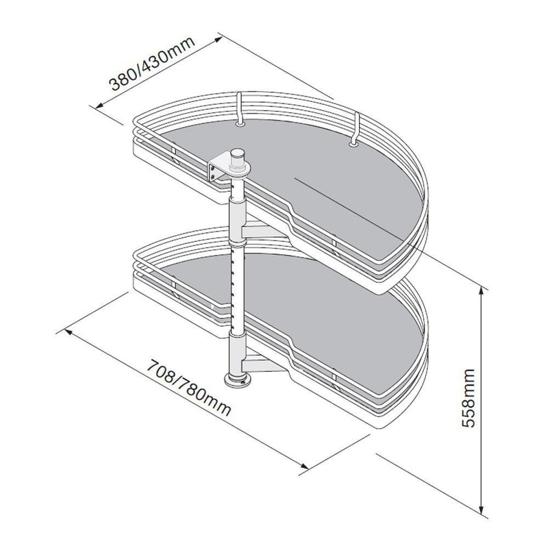 Innostor Plus, 1/2 Carousel, To Suit 900mm Wide Blind Corner Base Cabinet