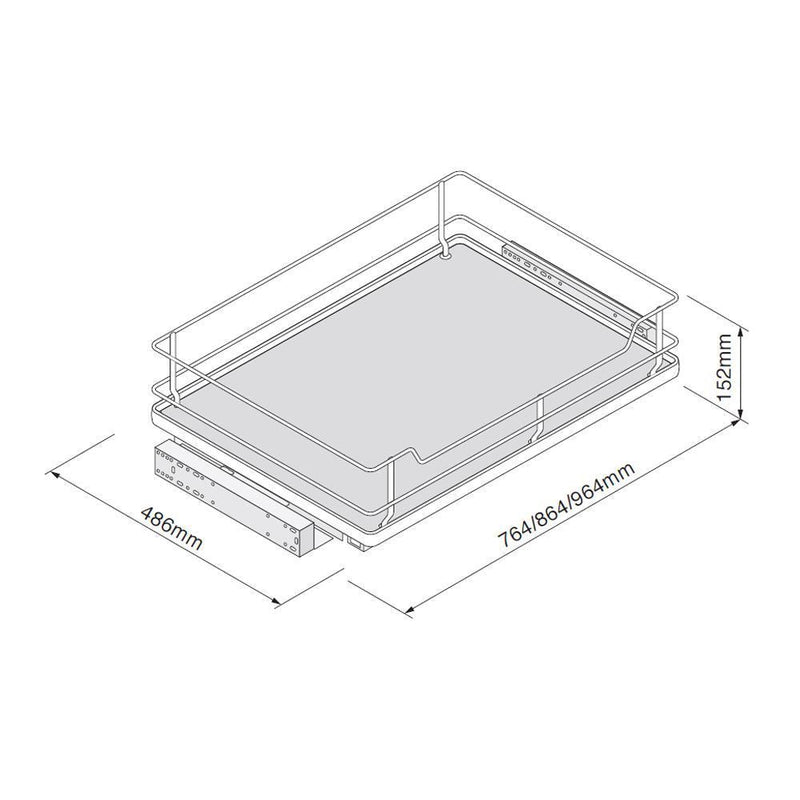 Innostor Plus, Individual Pull Out with Soft Close, To Suit 1000mm Wide Base Cabinet