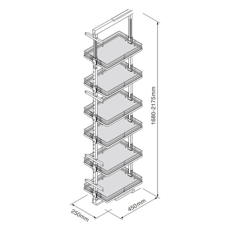 Innostor Plus, Pull Out Larder with Soft Close Runners, To Suit 300mm Wide Cabinet