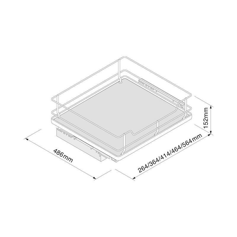 Innostor Plus, Individual Pull Out with Soft Close, To Suit 300mm Wide Base Cabinet, Grey