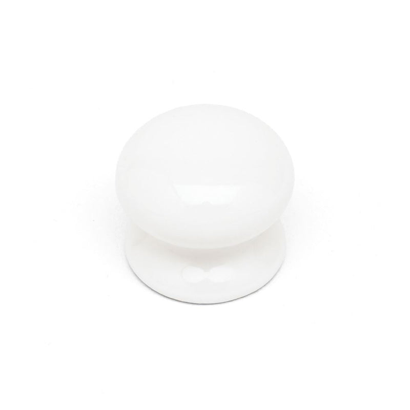 Ceramic Plain Round Knob White