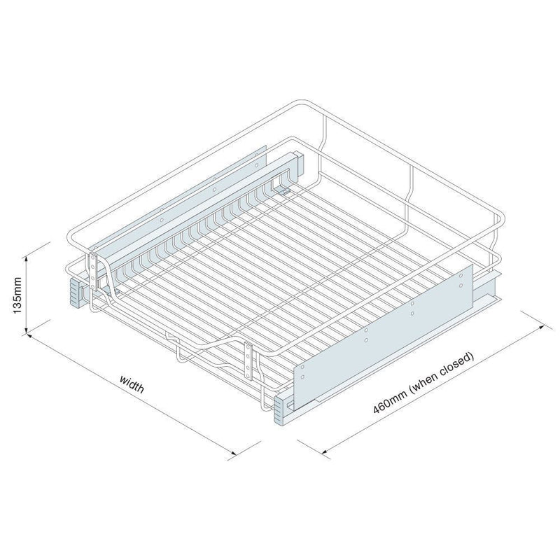 Innostor, Individual Pull Out Basket, To Suit 1000mm Wide Cabinet