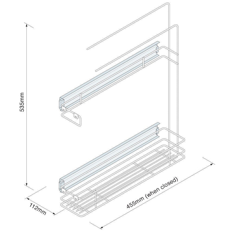 Innostor, Standard Base Towel Pull Out, Left Hand, To Suit 150mm Wide Base Cabinet